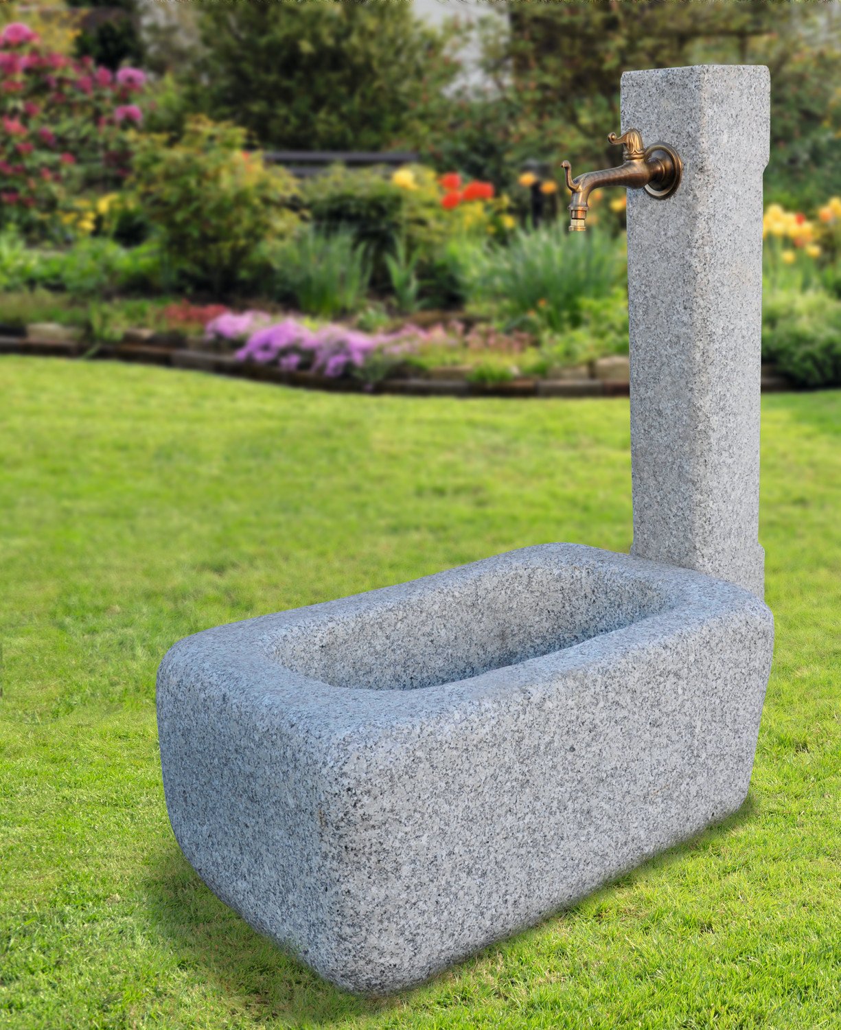 Schlesischer Granit Gartenbrunnen Salzburg L 77 x B 50 x H